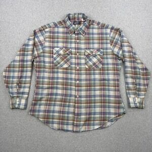 Vintage Levis Shirt Mens XL Plaid 80s Button‎ Up Long Sleeve Pockets Made In USA